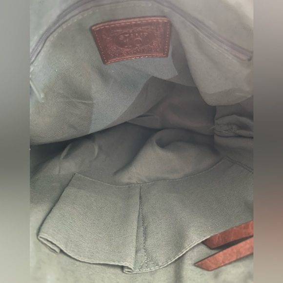 Stamp 10 Vegan Hobo Bag Brown & Teal - Picture 4 of 9